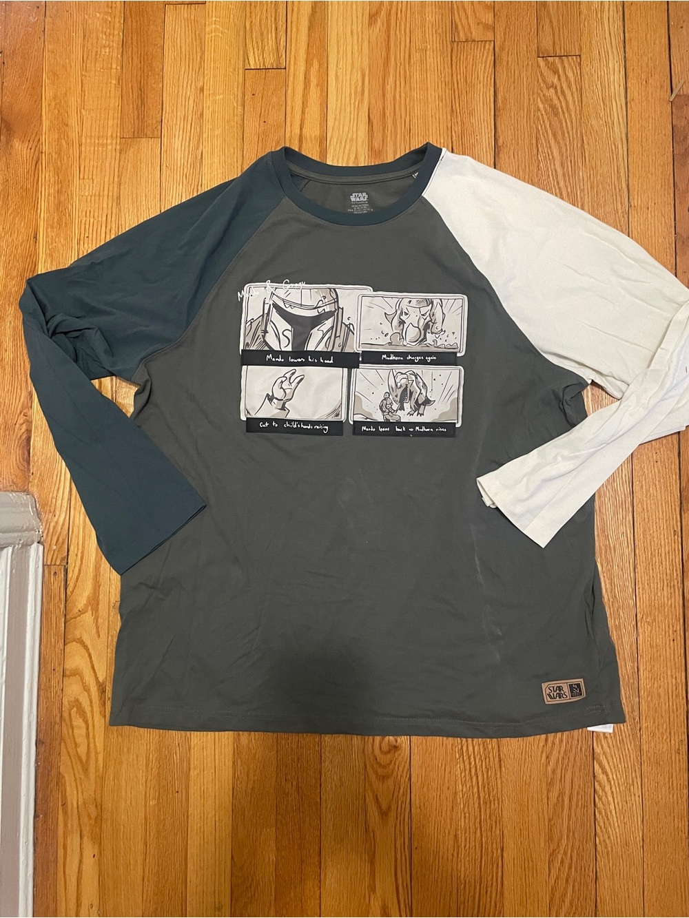 Star Wars Mandolorian Two-Tone Raglan Long-Sleeve Shirt